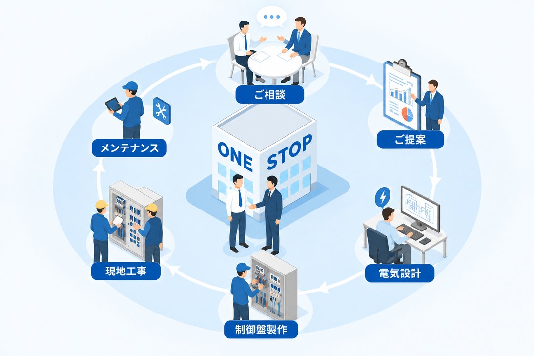 ワンストップ対応のイラスト